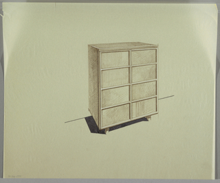 Drawing, Cabinet with 8 panels