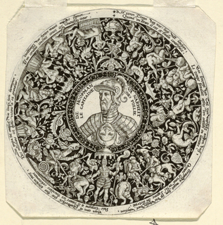 Print, Design for an Engraved Tazza with a Portrait of the Duke of Alba as Commander of Folly