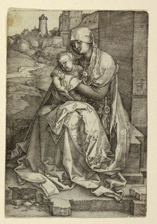 Print, The Virgin Sitting by a Wall