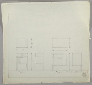 Drawing, Design for Two End Tables