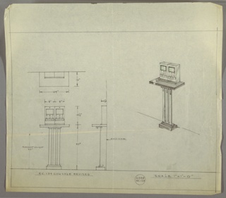 Drawing, Design for a Console Table with Electronic Equipment
