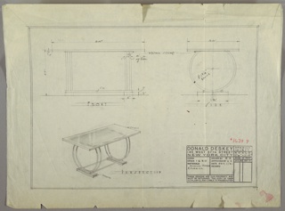 Drawing, Table: Side- Brushed Chrome, Formica