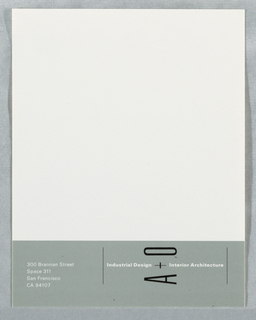 Label, Stationary for A+O, Industrial Design + Interior Architecture, San Francisco