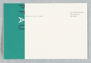 Label, Label for Pfau Architecture, San Francisco