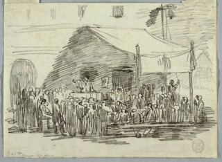 Drawing, Speaker in 16th Century Attire Addressing a Crowd