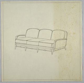 Drawing, 3 Cushion Closed End Couch