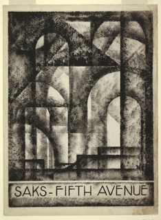 Drawing, Design for Brochure Cover, Saks Fifth Avenue, New York, NY
