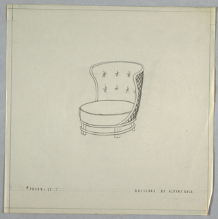 Drawing, Wing Back Circular Chair