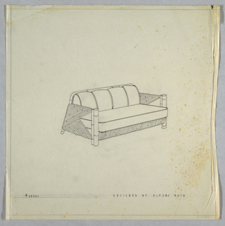 Drawing, 4 Cushion Couch