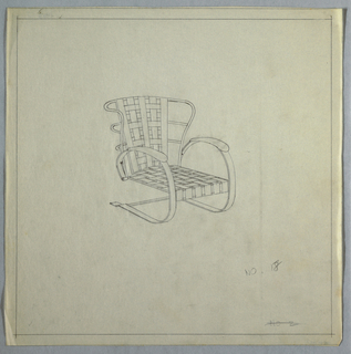 Drawing, Curve Slat Chair Variation
