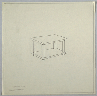 Drawing, 2 Shelf Table