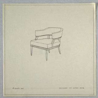 Drawing, Curved Back Chair