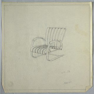 Drawing, Curve Slat Chair