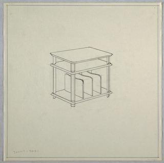 Drawing, 3 Shelf Table