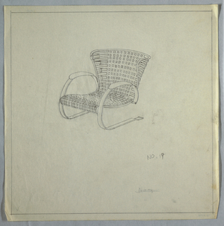Drawing, Curve Slat Chair Variation