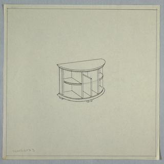 Drawing, Half Circle Separated Shelves
