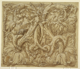 Drawing, Design for Acanthus Rinceaux with Animals and Birds