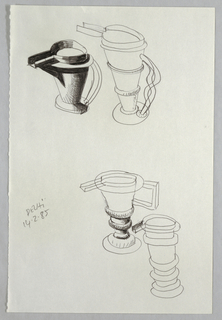 Drawing, Designs for Four Coffee Pots