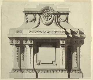 Drawing, Elevation of a Wall Monument