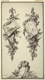 Drawing, Designs for Two Trophies: Stonecutters and Goldsmiths