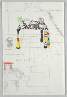 Drawing, Two Views of Interior