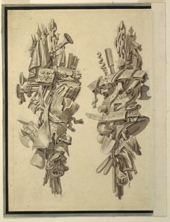 Drawing, Design for a Pair of Trophies