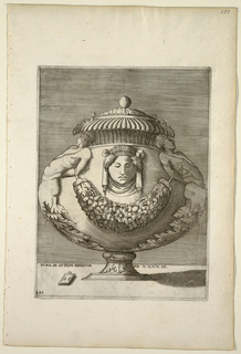 Print, Vase Decorated with Figures, Rinceaux, and Festoons