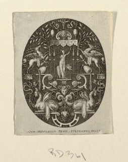 Print, Athena, from Grotesques à fond noir, Divinités et Allégories (Grotesques on Black Ground, Divinities and Allegories)