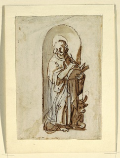 Drawing, Saint Luke in a Niche