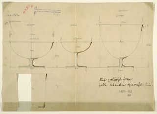 Drawing, Design for Three Goblets and Tumbler