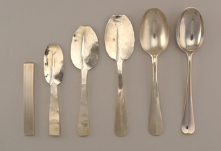 Study Models Illustrating the Process from Ingot to Finished Handmade "Hanoverian" Dessert Spoon Models