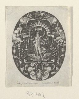 Print, Jupiter, from Grotesques à fond noir, Divinités et Allégories (Grotesques on Black Ground, Divinities and Allegories)