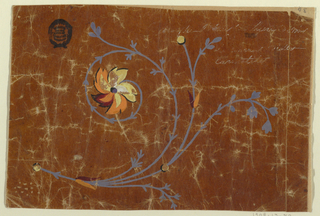 Drawing, Design for a Woven Flower Scroll