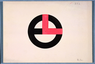 Drawing, Design for a Monogram: E.L.
