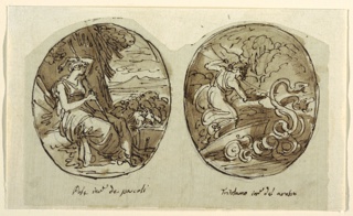 Drawing, Pales, Triptolemus, Decoration for a Vault, Sala dei Legislatori, Palazzo Conti-Sinibaldi