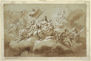 Drawing, The Virgin and Child Surrounded by Saints