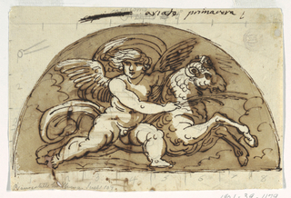 Drawing, Ares, Lunette for Ceiling, Sala Ottagonale, Palazzo Milzetti, Faenza