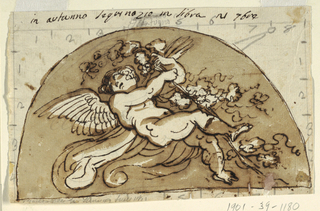 Drawing, Autumn, Lunette for Ceiling of the Sala Ottagonale, Palazzo Milzetti, Faenza