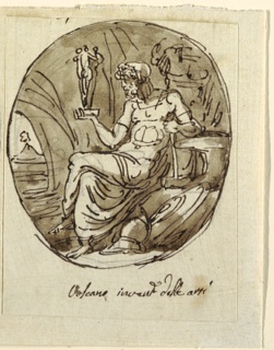 Drawing, Vulcan, Design for Vaulted Ceiling, Sala dei Legislatori, Palazzo Conti-Sinibaldi, Faenza