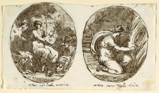 Drawing, Orpheus, Ceres, Design for Vaulted Ceiling, Sala dei Legislatori, Palazzo Conti-Sinibaldi, Faenza