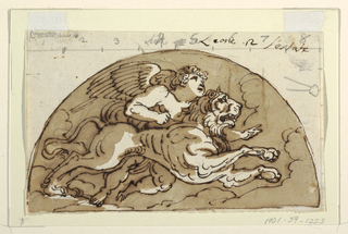 Drawing, Leo, Lunette for Ceiling, Sala Ottagonale, Palazzo Milzetti, Faenza
