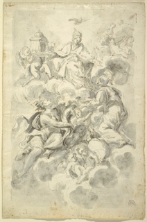 Drawing, Sketches for a Ceiling Painting: The Triumphant Church