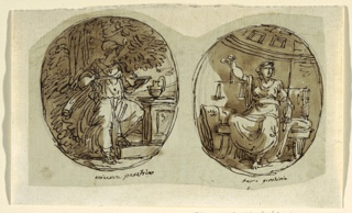 Drawing, Minerva, Design for Vaulted Ceiling, Sala dei Legislatori, Palazzo Conti-Sinibaldi, Faenza