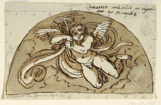 Drawing, Winter, Lunette for Ceiling of Sala Ottagonale, Palazzo Milzetti, Faenza