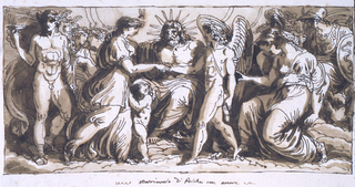 Drawing, The marriage of Psyche and Cupid