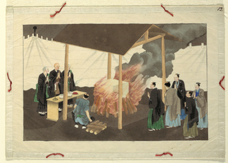 Drawing, One of Sixteen Scenes of the Death and Burial of a Man