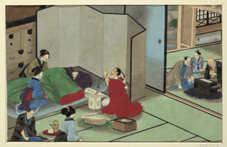 Drawing, One of Sixteen Scenes of the Death and Burial of a Man