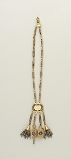 Gold and steel watch chain Chatelaine