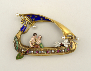 Lovers in a Boat Brooch