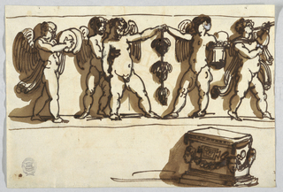 Drawing, Putto Frieze; Classical Altar